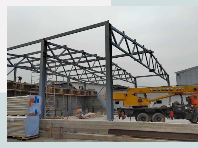 Строительство цехов в Кингисеппе