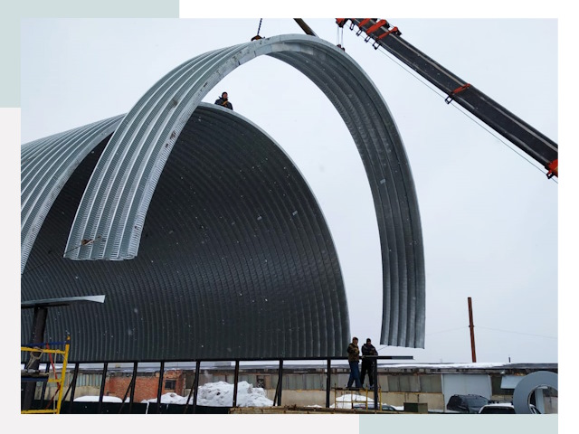 Полукруглые ангары в Кингисеппе