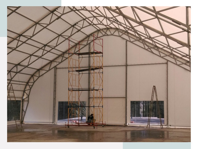 Шатровые ангары в Кингисеппе